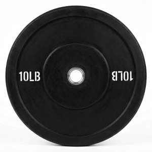 10lb Black Rubber Bumper Plate Factory Direct Wholesale Muchi Fitness White Text
