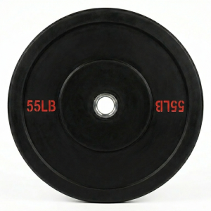 55lb Heavy Duty Bumper Plate Training Equipment Muchi Fitness Red Text
